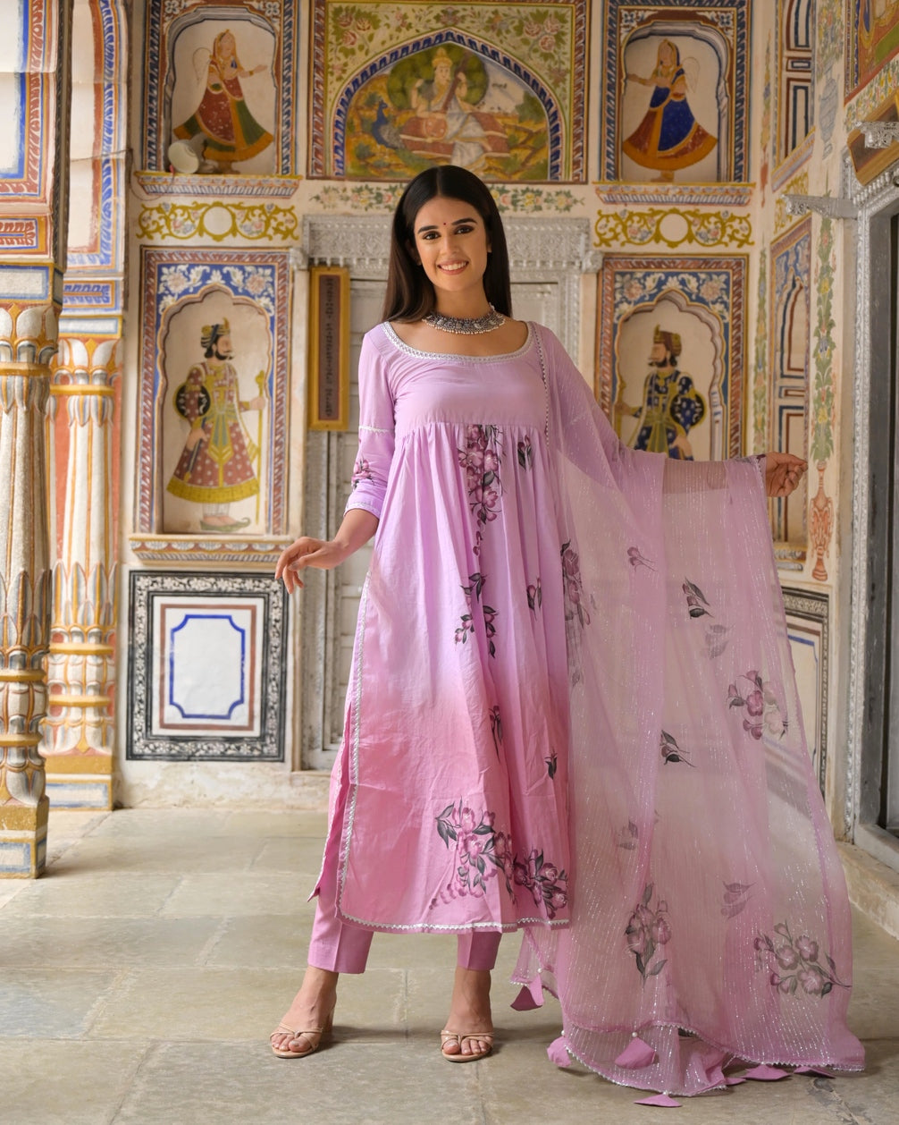 Rose Pink Cotton Suit Set