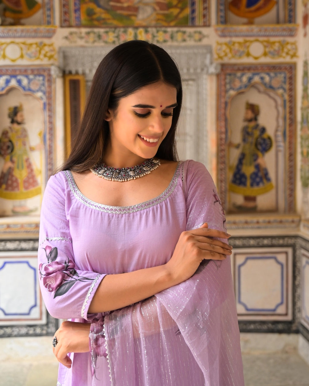 Rose Pink Cotton Suit Set