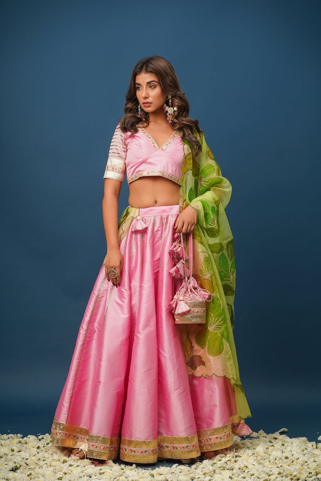 Sundari Handpainted Lehenga Set