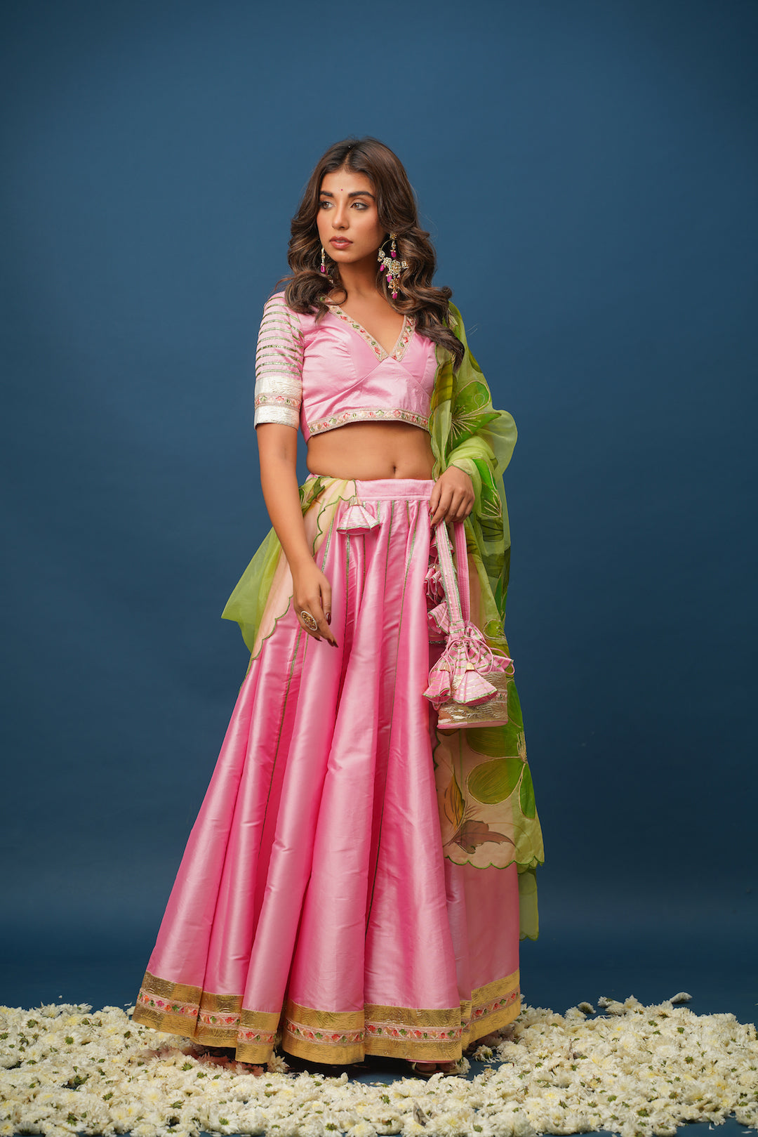 Sundari Handpainted Lehenga Set