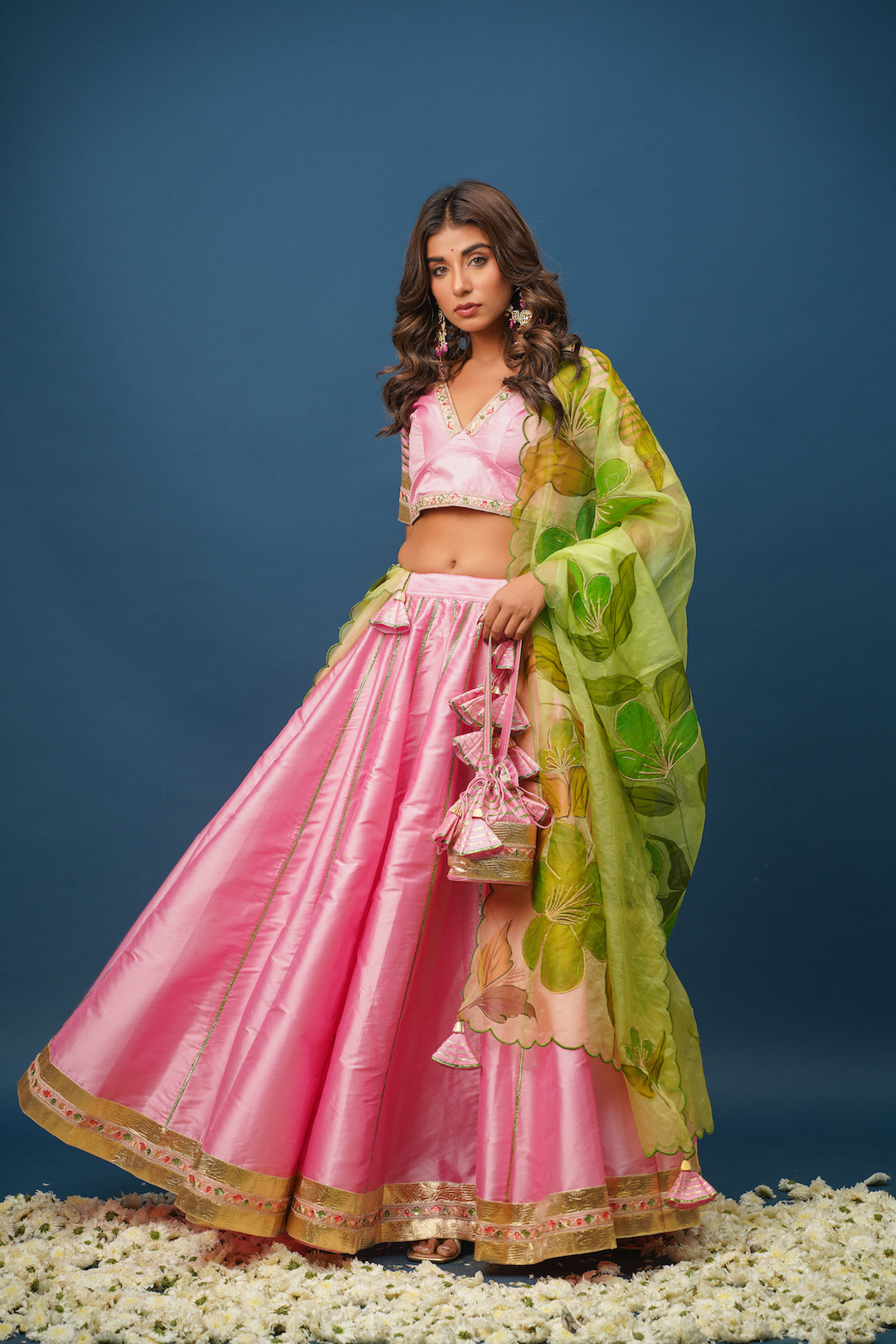 Sundari Handpainted Lehenga Set