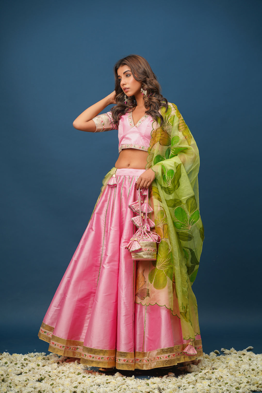 Sundari Handpainted Lehenga Set