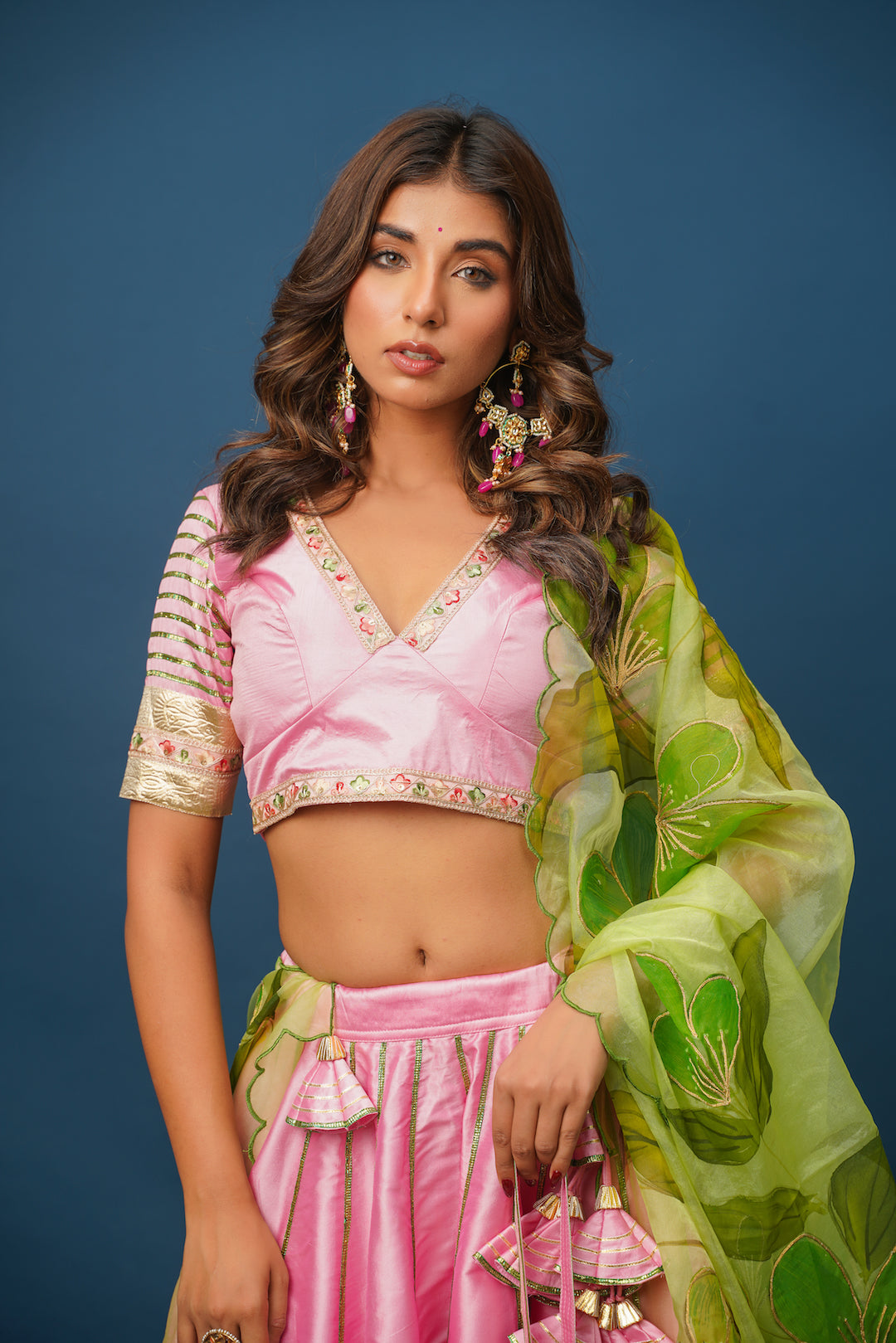 Sundari Handpainted Lehenga Set