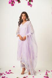 Siya Mauve Organza Suit Set
