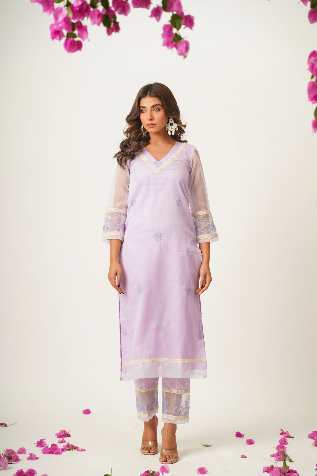 Siya Mauve Organza Suit Set