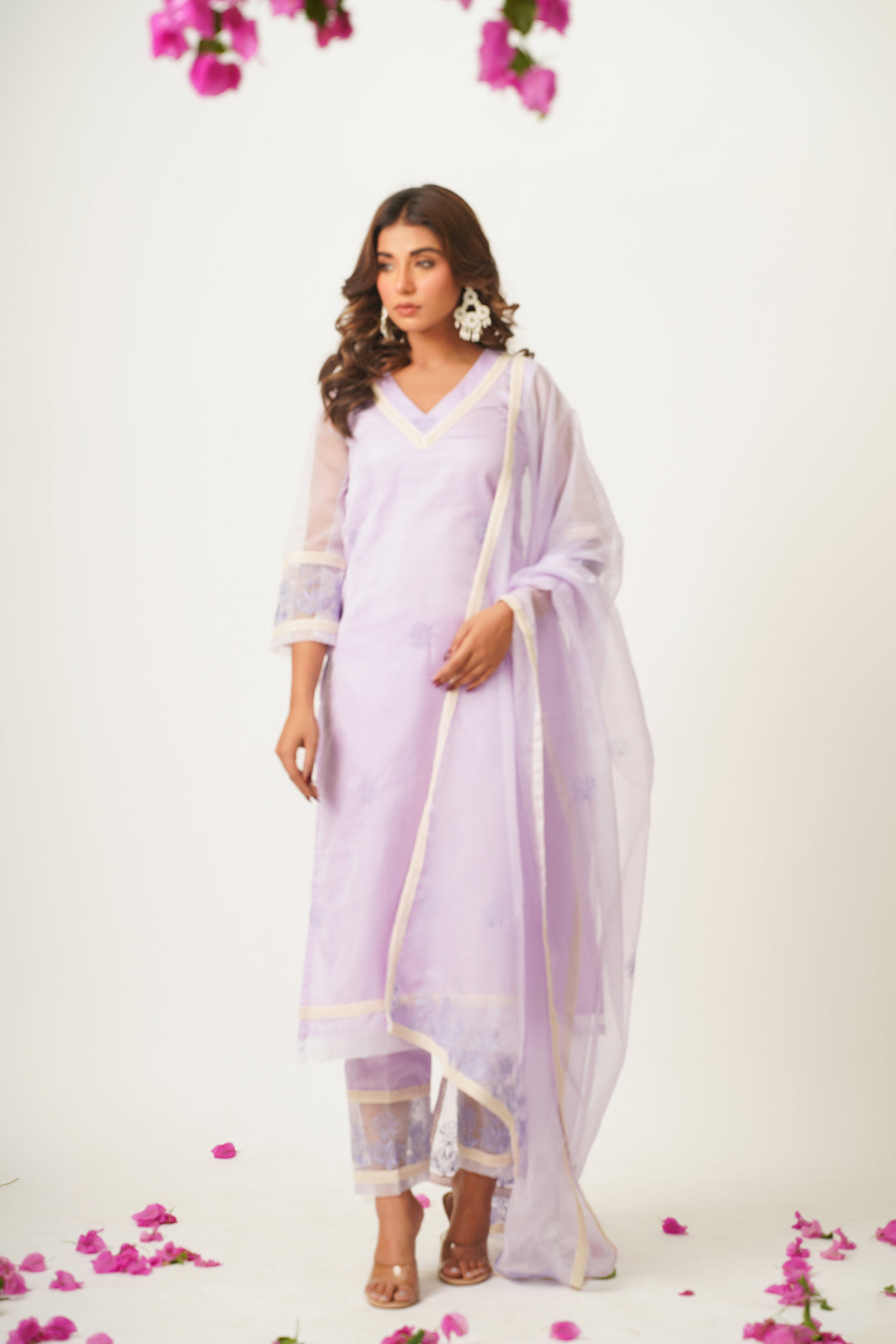 Siya Mauve Organza Suit Set