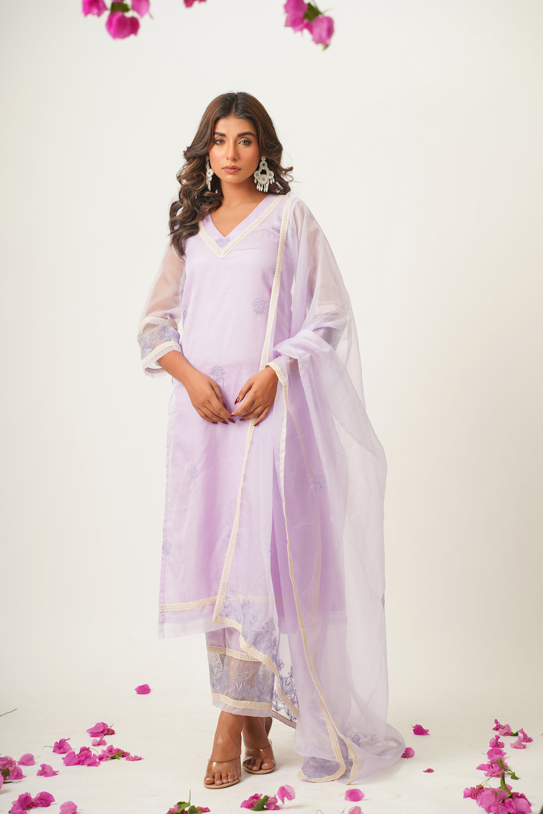Siya Mauve Organza Suit Set