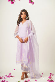 Siya Mauve Organza Suit Set