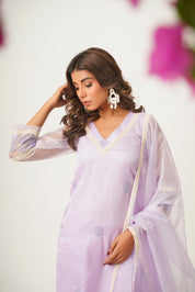 Siya Mauve Organza Suit Set