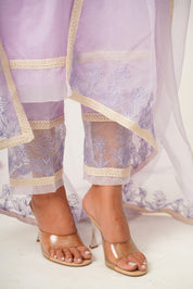 Siya Mauve Organza Suit Set