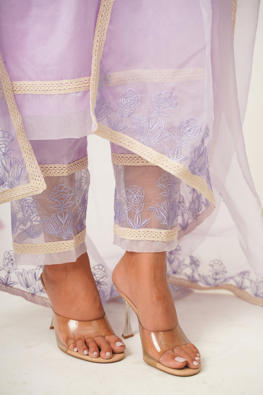Siya Mauve Organza Suit Set