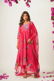 Saindhava Pink Handpainted Suit Set