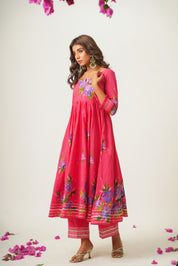 Saindhava Pink Handpainted Suit Set
