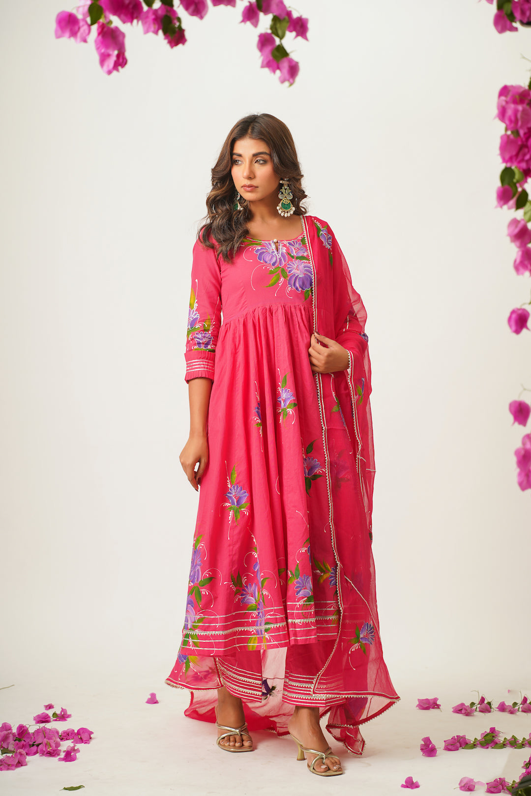 Saindhava Pink Handpainted Suit Set