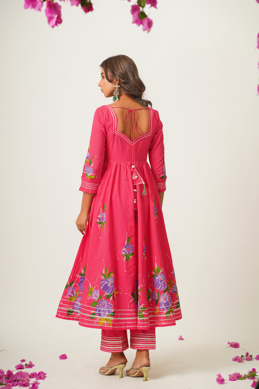 Saindhava Pink Handpainted Suit Set