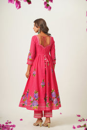 Saindhava Pink Handpainted Suit Set