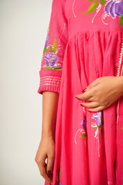 Saindhava Pink Handpainted Suit Set