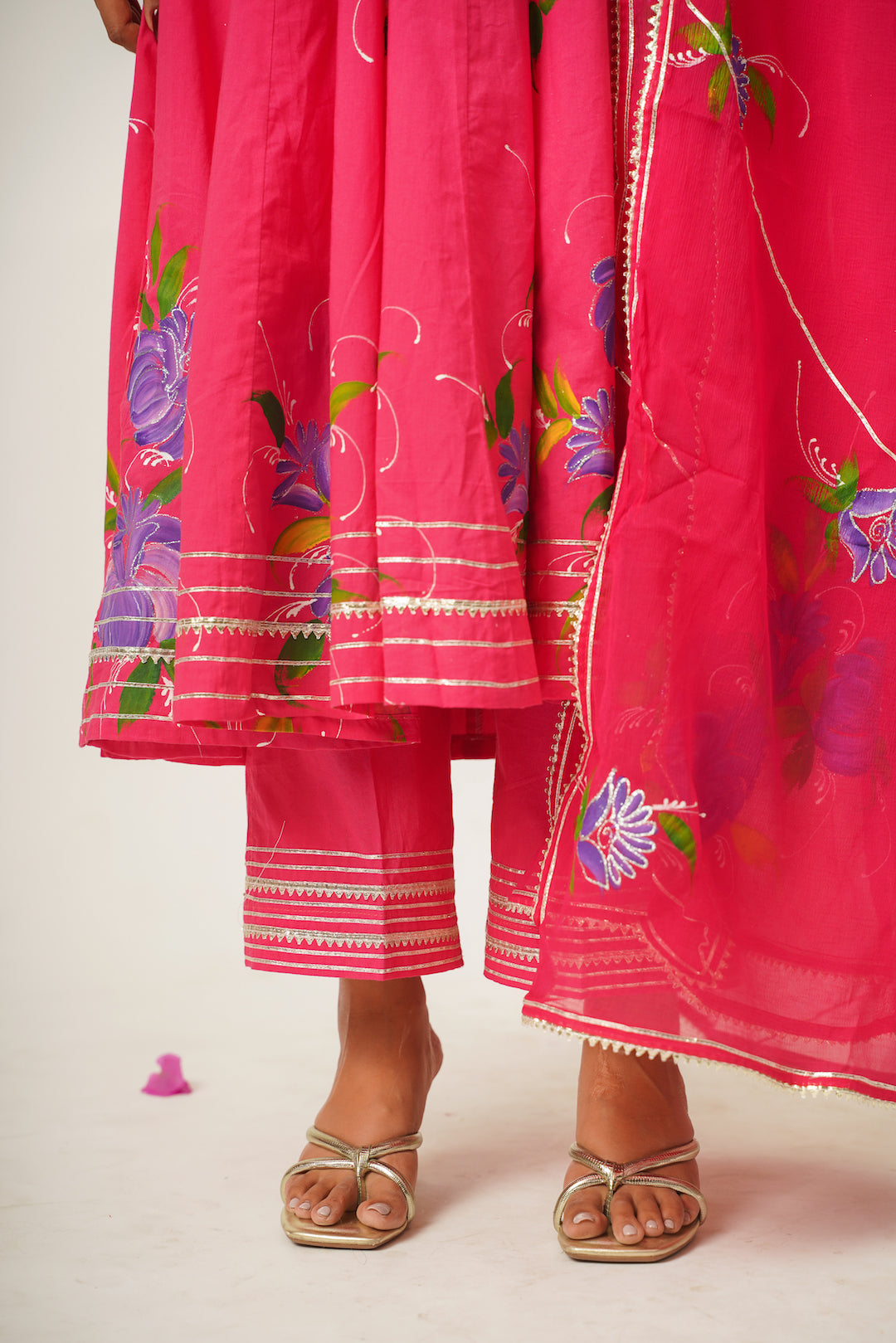 Saindhava Pink Handpainted Suit Set