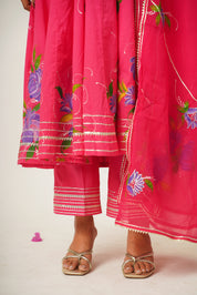 Saindhava Pink Handpainted Suit Set