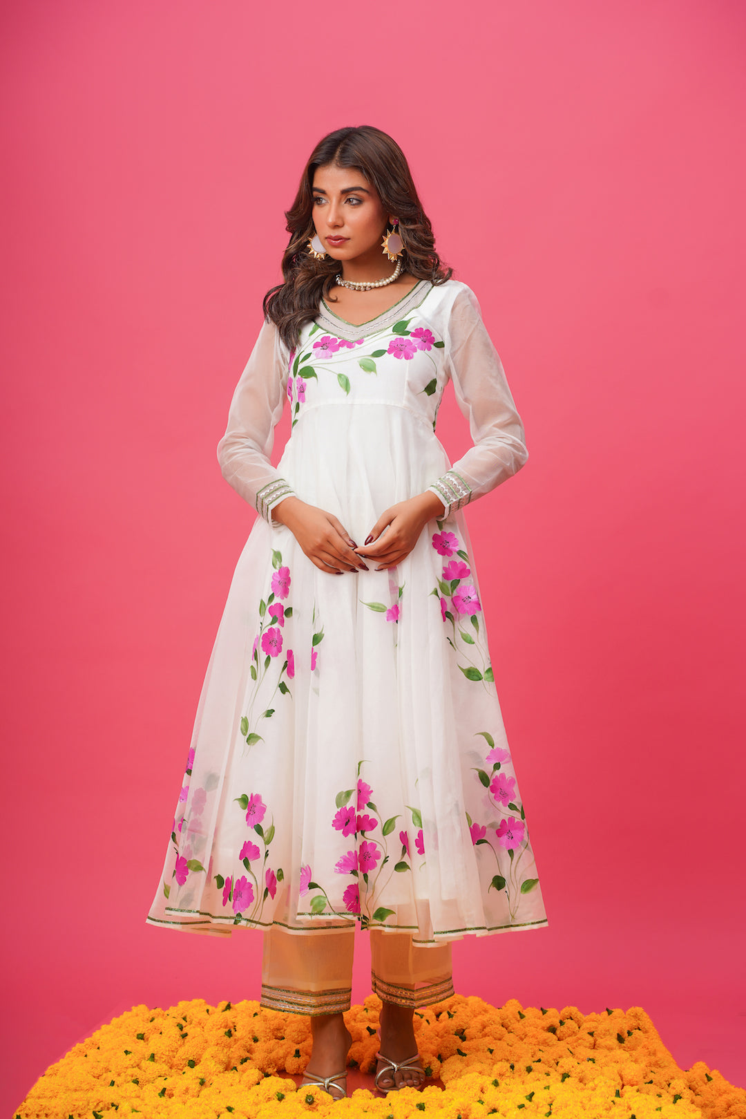 Shagun White Hand Painted