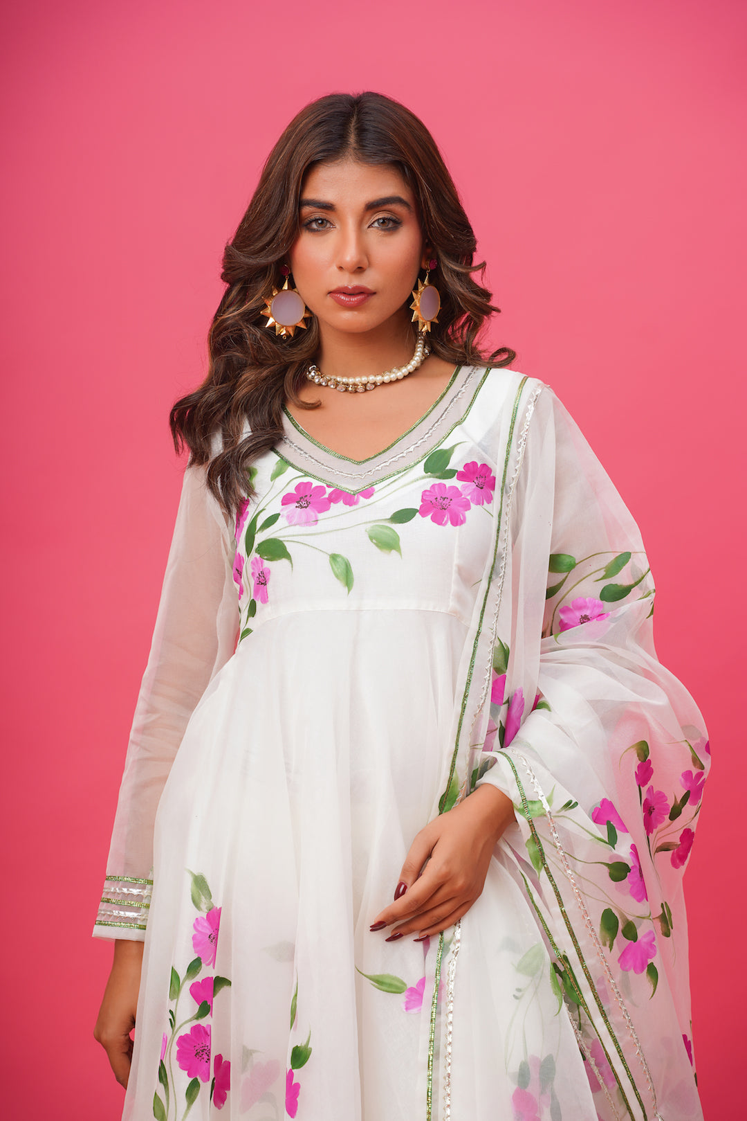 Shagun White Hand Painted