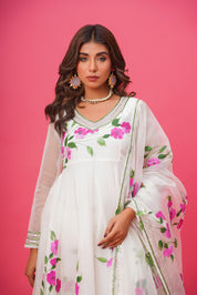 Shagun White Hand Painted