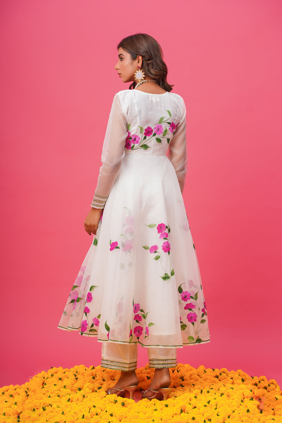 Shagun White Hand Painted