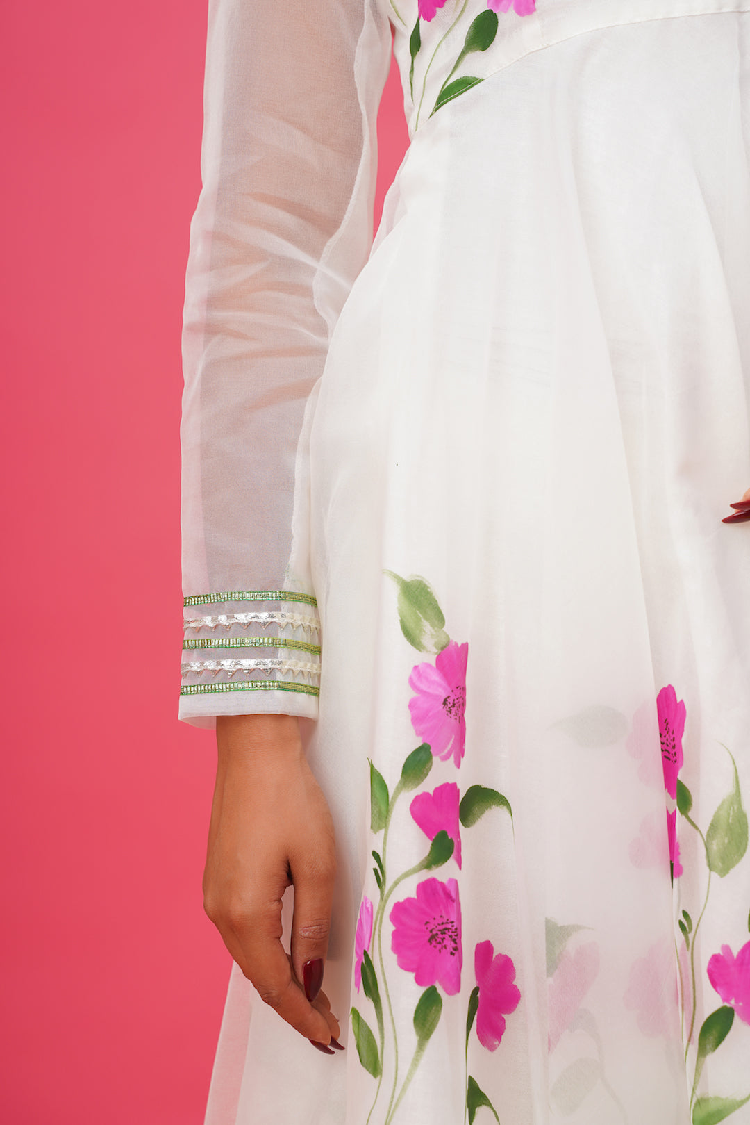 Shagun White Hand Painted