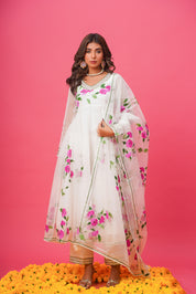 Shagun White Hand Painted