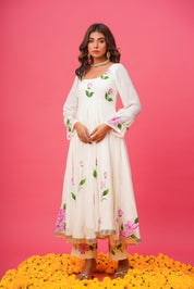 White Rose Handpainted Suit Set