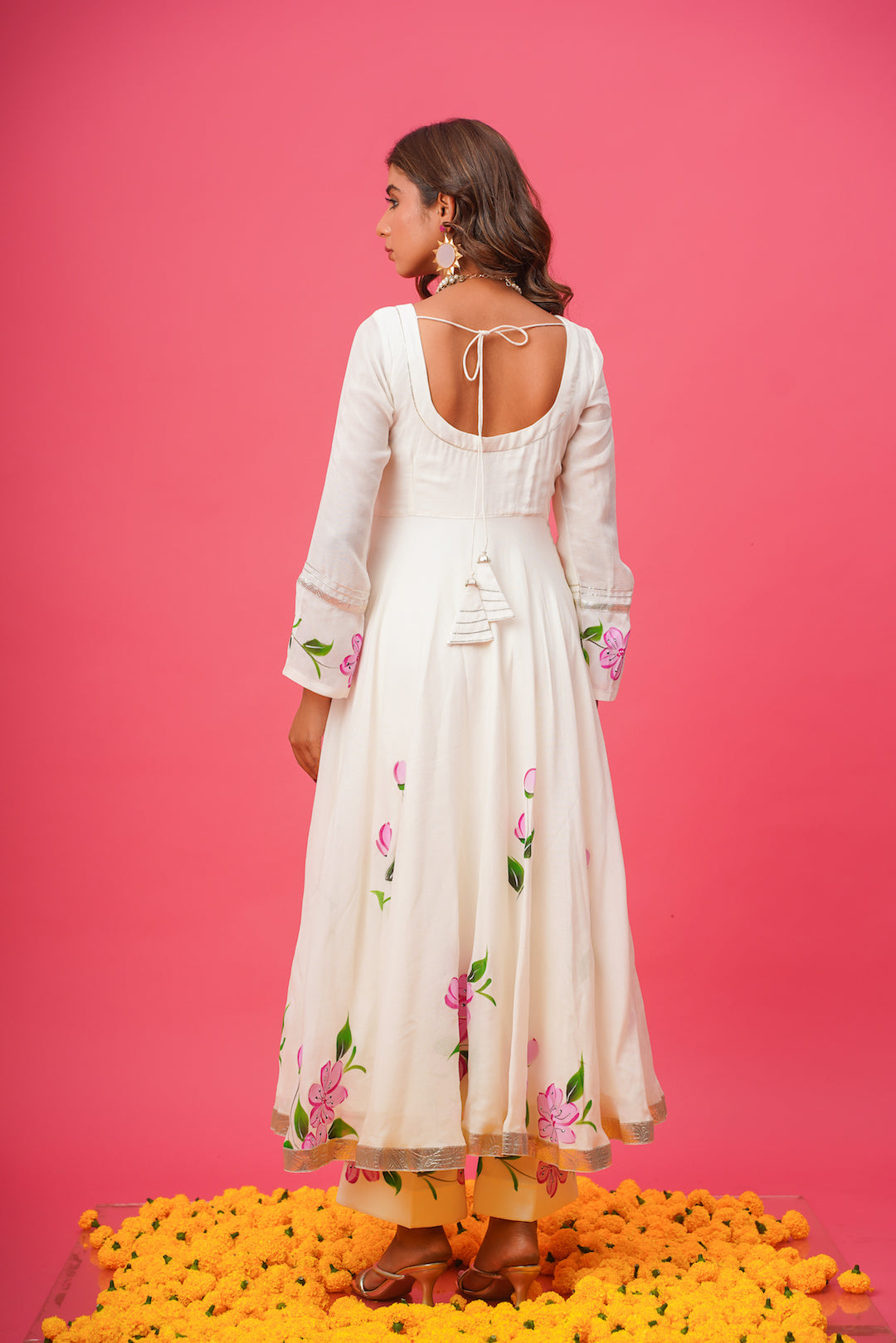 White Rose Handpainted Suit Set