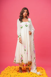 White Rose Handpainted Suit Set