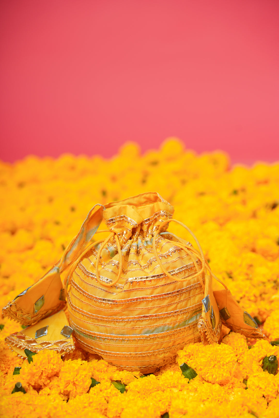 Yellow Gota Silk Lehenga – Bright & Festive Indian Wear