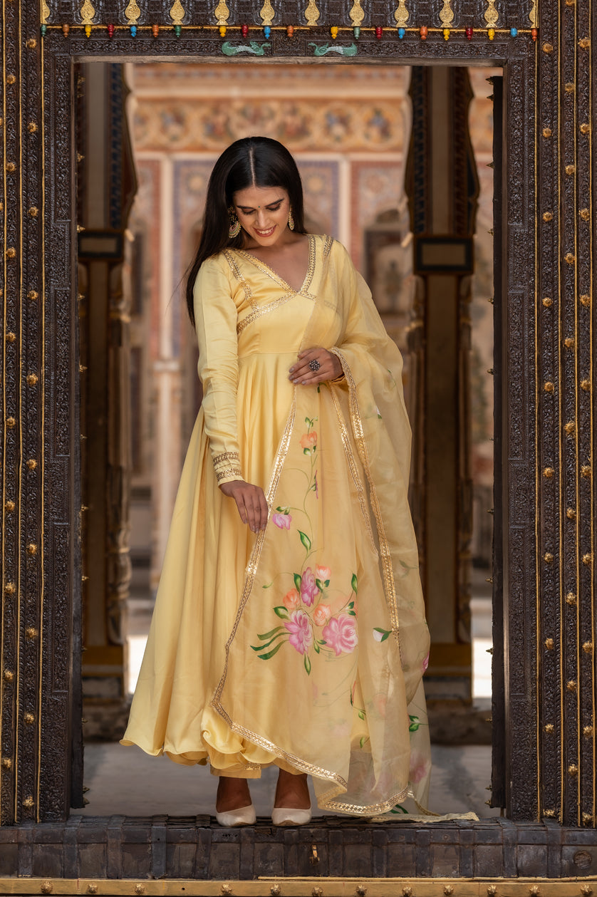 Yellow Modal Gota Suit Set