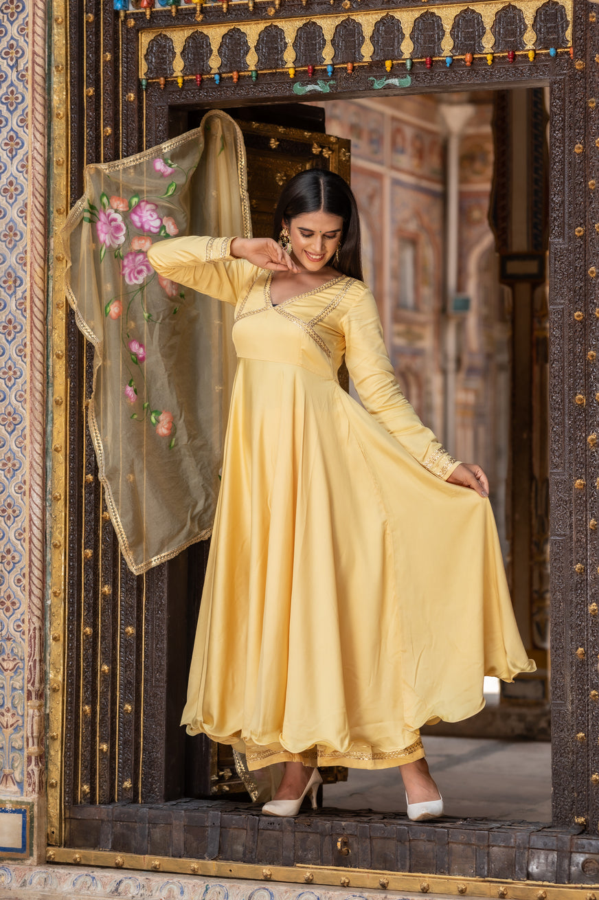 Yellow Modal Gota Suit Set