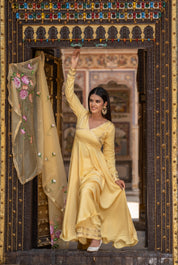 Yellow Modal Gota Suit Set