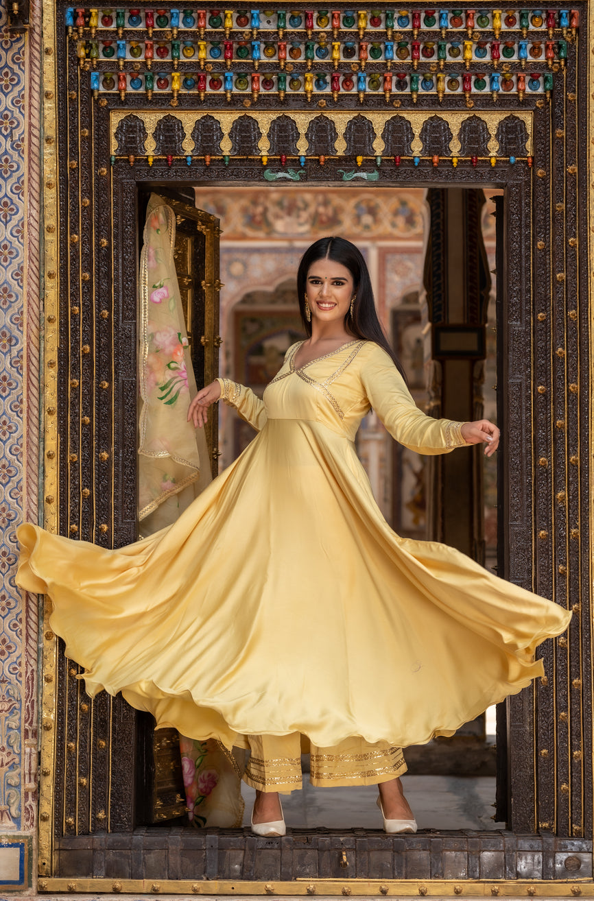 Yellow Modal Gota Suit Set