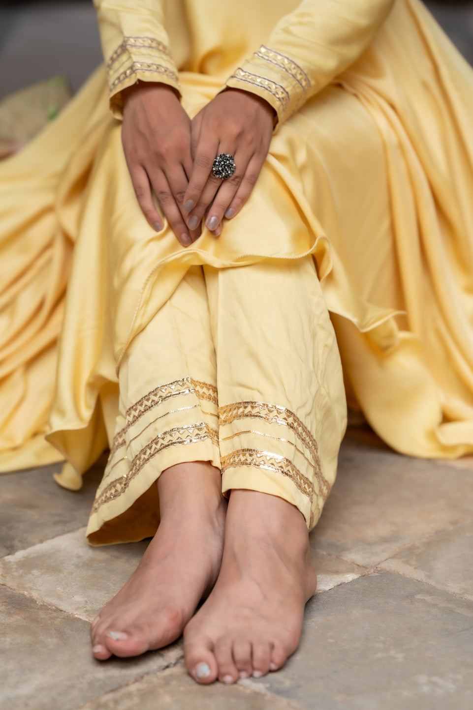 Yellow Modal Gota Suit Set