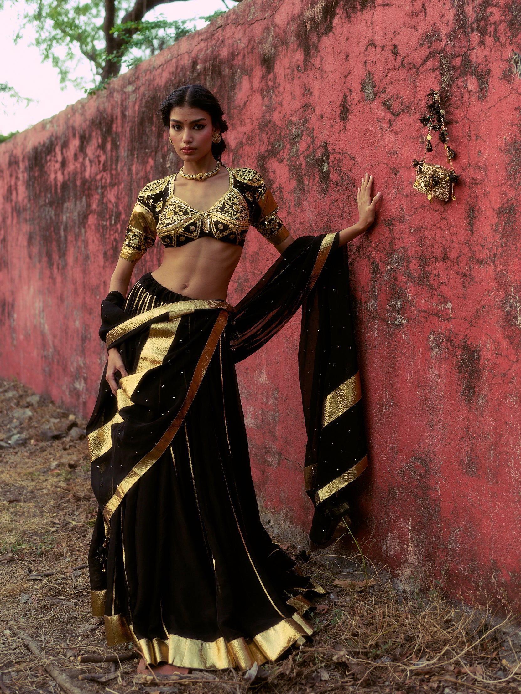 Amawas Black Lehanga Set