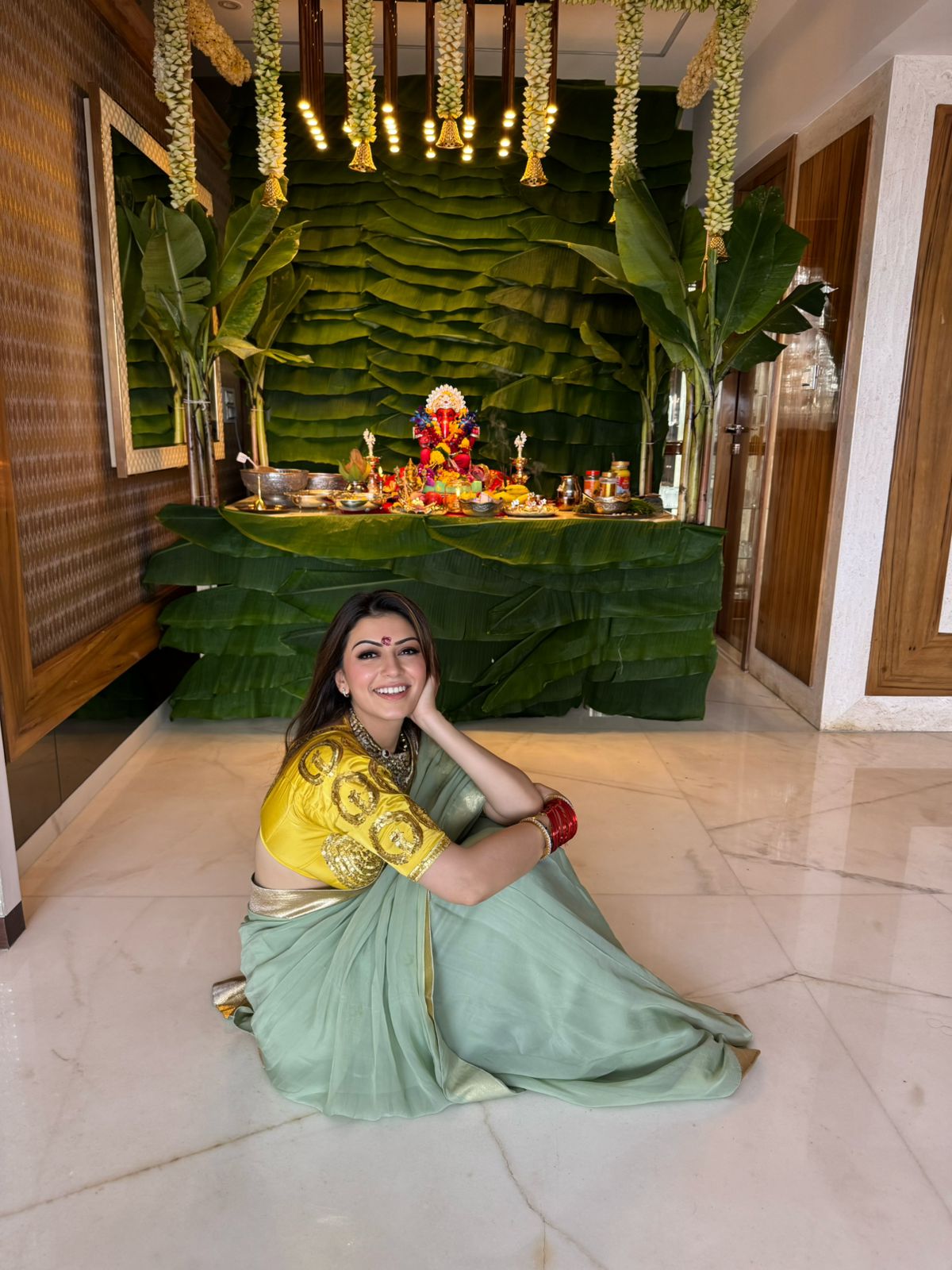 Hansika Yellow  Pure Satin Aangi