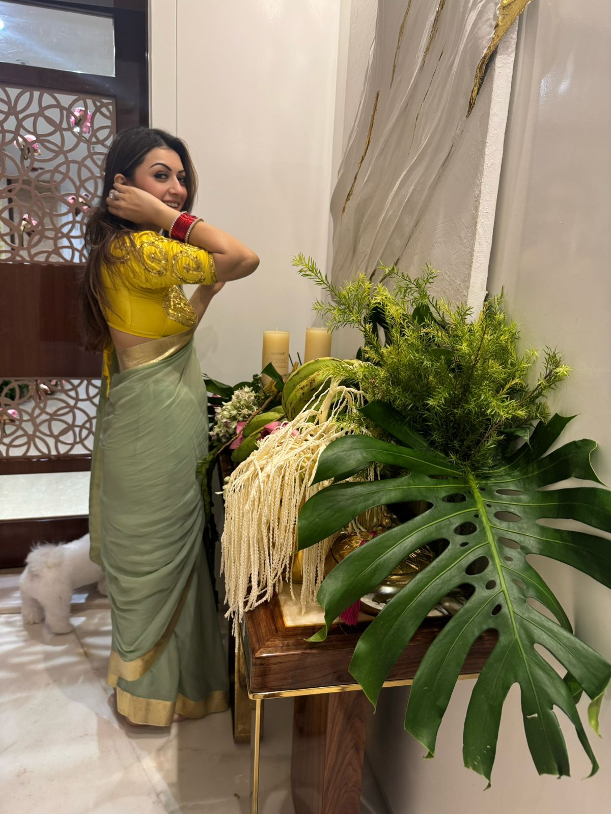Hansika Yellow  Pure Satin Aangi