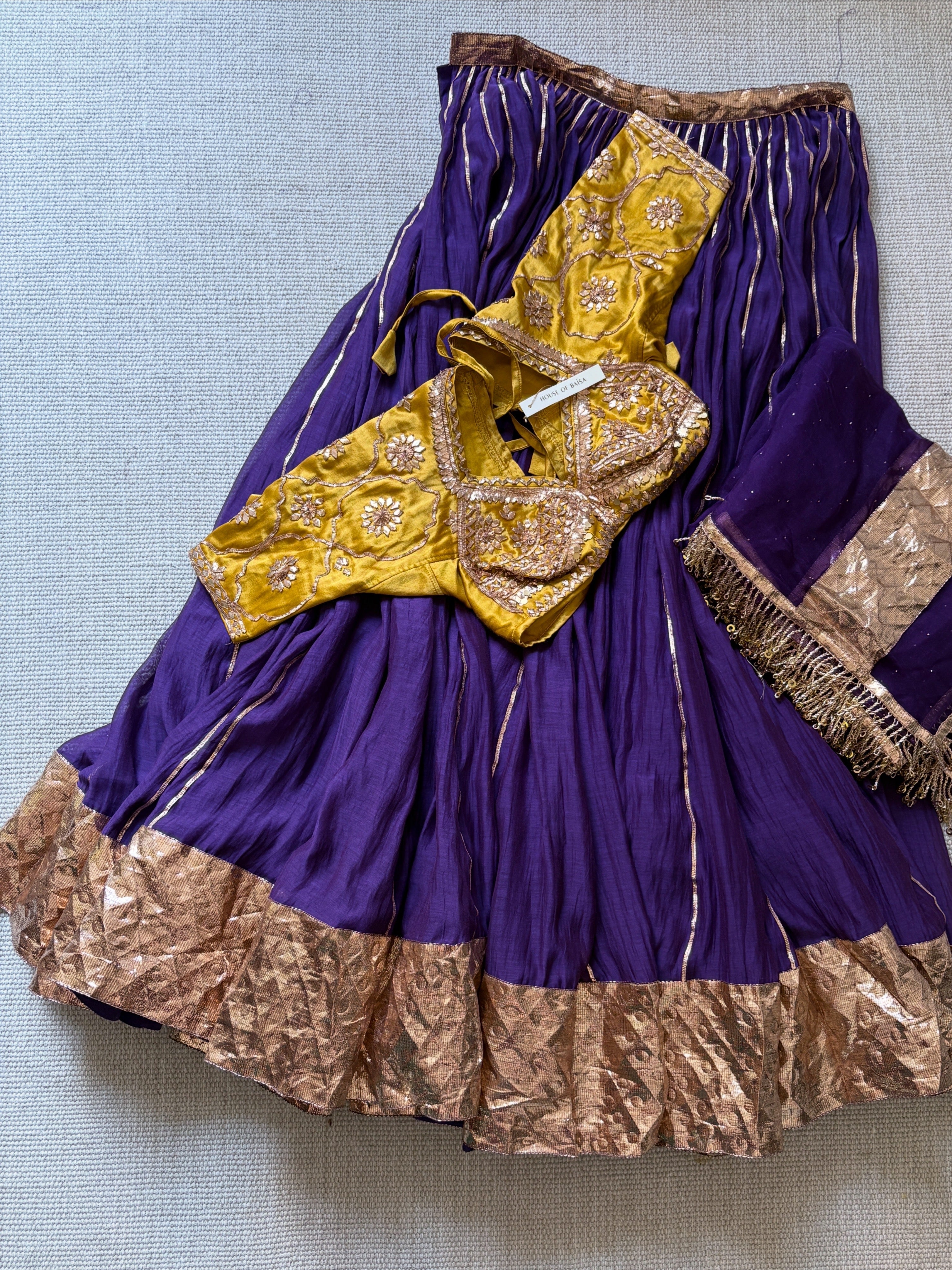 Purple Pure Chanderi Silk Lehenga set