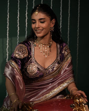 Kalindi Purple Aangi Saree Set