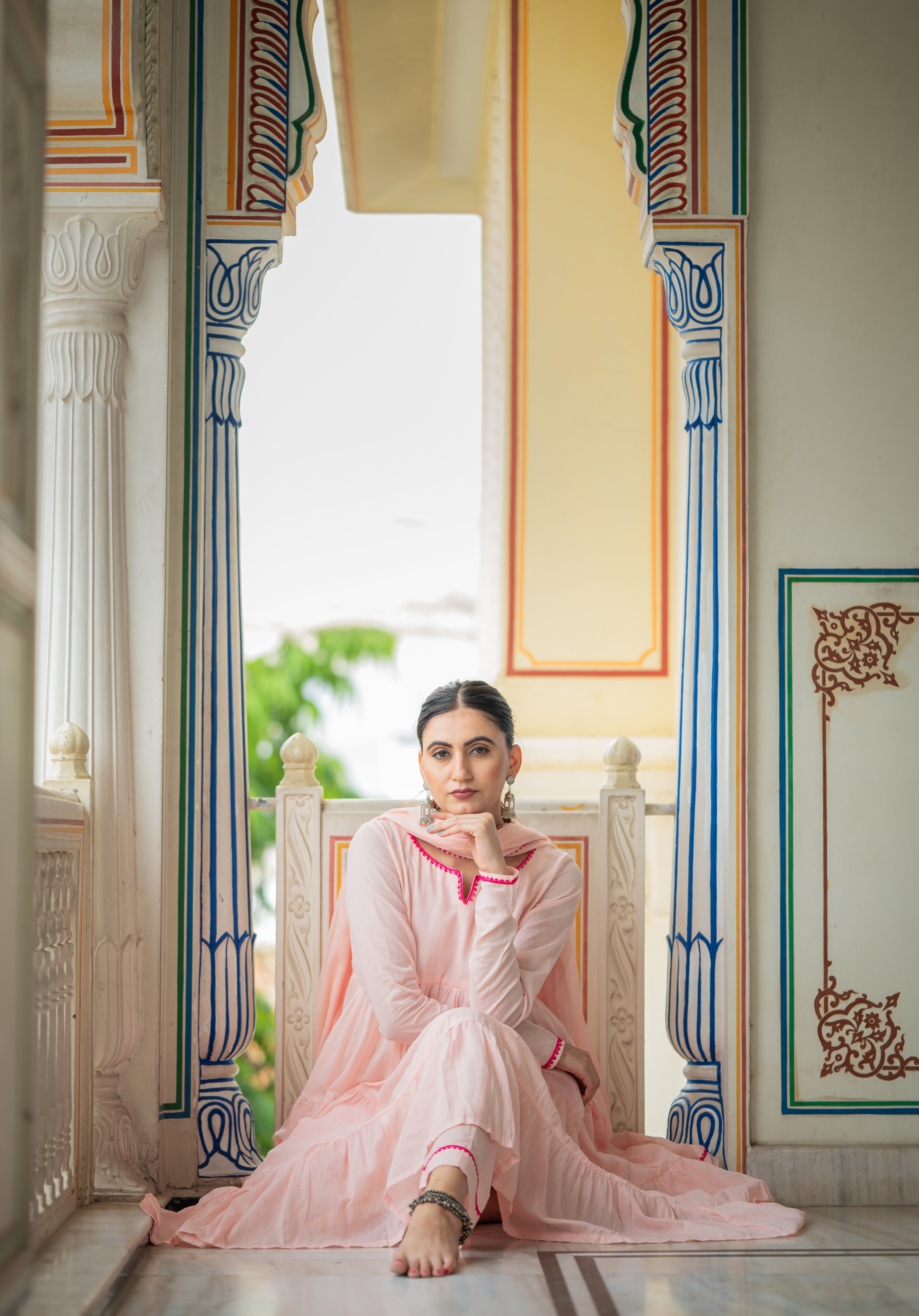 Rangreza Pink Tiered Suit Set