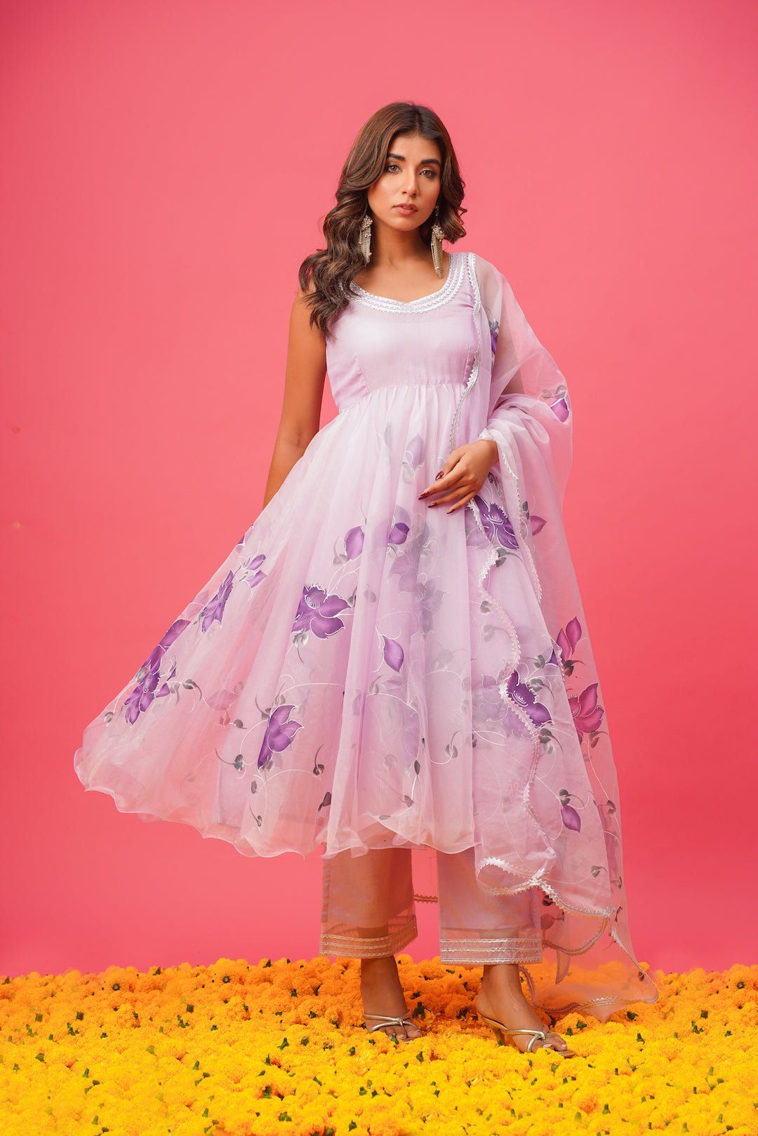 Aahna Handpainted Suit Set - House of Baisa