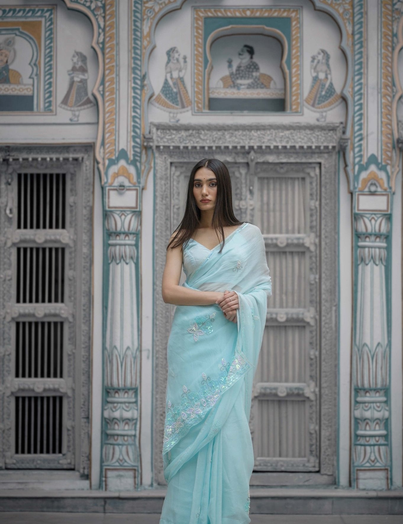 Adhira Blue Tari Saree - House of Baisa