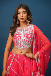 Blush Pink khara Gota Lehenga Set - House of Baisa