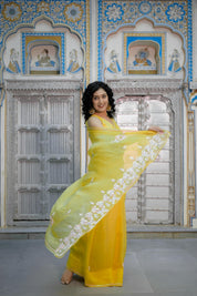 Charu Yellow Tari Saree - House of Baisa