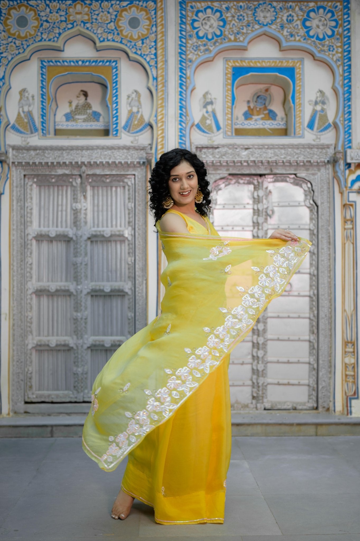 Charu Yellow Tari Saree - House of Baisa