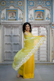 Charu Yellow Tari Saree - House of Baisa